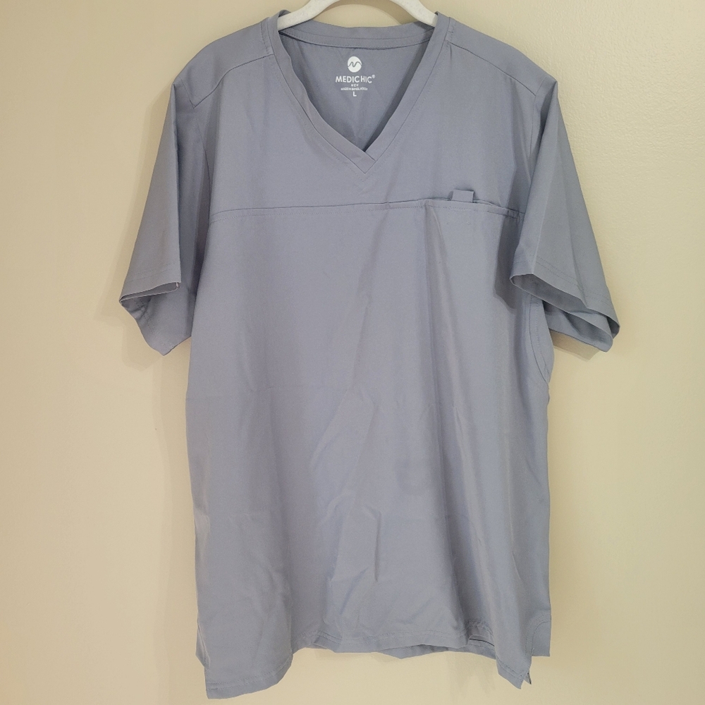 Medichic Scrubs Set Shirt and Jogger Pants Gray Size Large